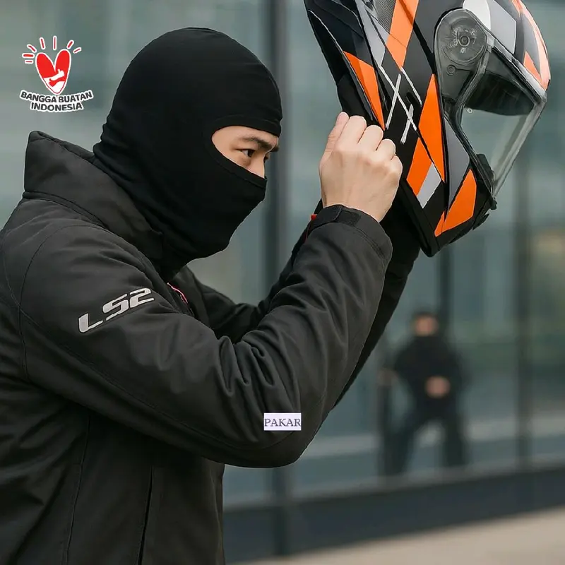 Masker Helm Full Face Hitam Polos Spandex / Masker motor untuk menjaga kebersihan dalaman helm [BALACLAVA] Pria 3