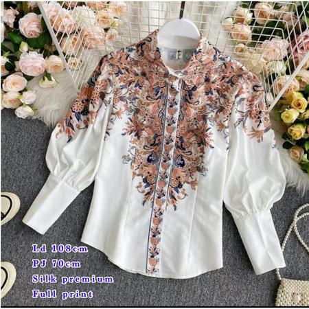 CT183 & CT002 Kemeja cantik 2 Model Import bahan satin premium super adem 0