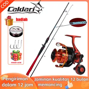 SET Alat Pancing 2026 Baru | Reel + Joran 165-210cm Merah Hitam Metalik + Spinner Bait