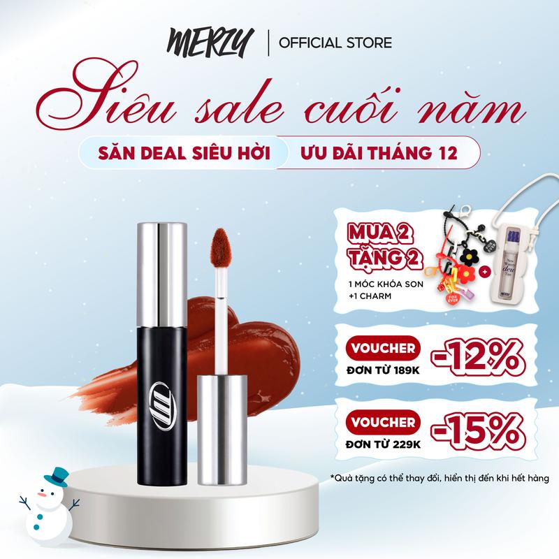 NEW BY AI Son Môi Kem Lì Trang Điểm Merzy Cyber Mellow Tint 4g
