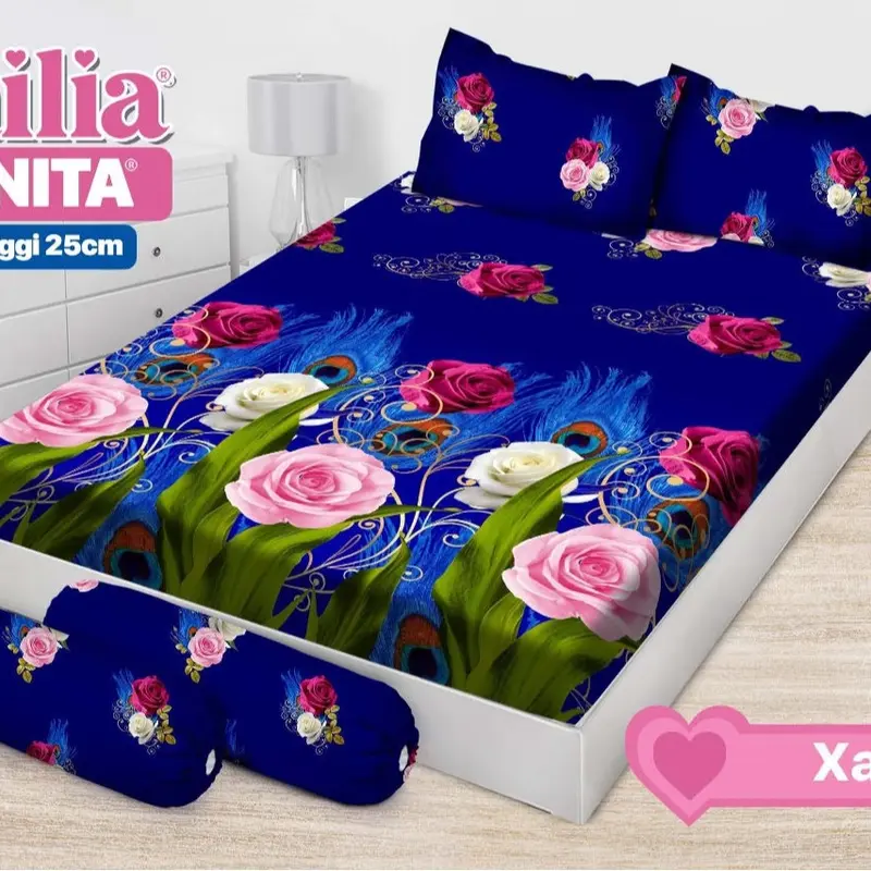 Sprei Bonita Emilia 180X200 Bantal 4 King Size No. 1 mix motif modern 8