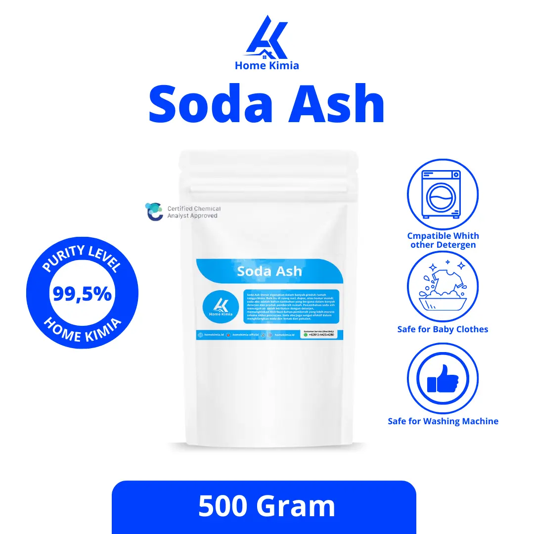 Soda Ash Dense - Laundry Booster / Washing Soda Pembersih dan Penjernih 500 gr by Home Kimia