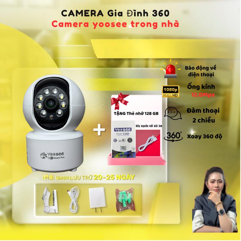  Độc Quyền-  CameraXKimTron  Camera Yoosee wifi trong nhà + thẻ nhớ 128gb sắc nét 