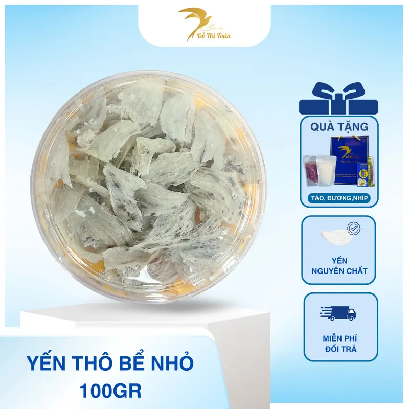 [CFV-DTT] Yến Thô Bể Nhỏ (Kèm Táo Đỏ, Đường Phèn, Nhíp) - Yến sào Đỗ Thị Toán Food 0