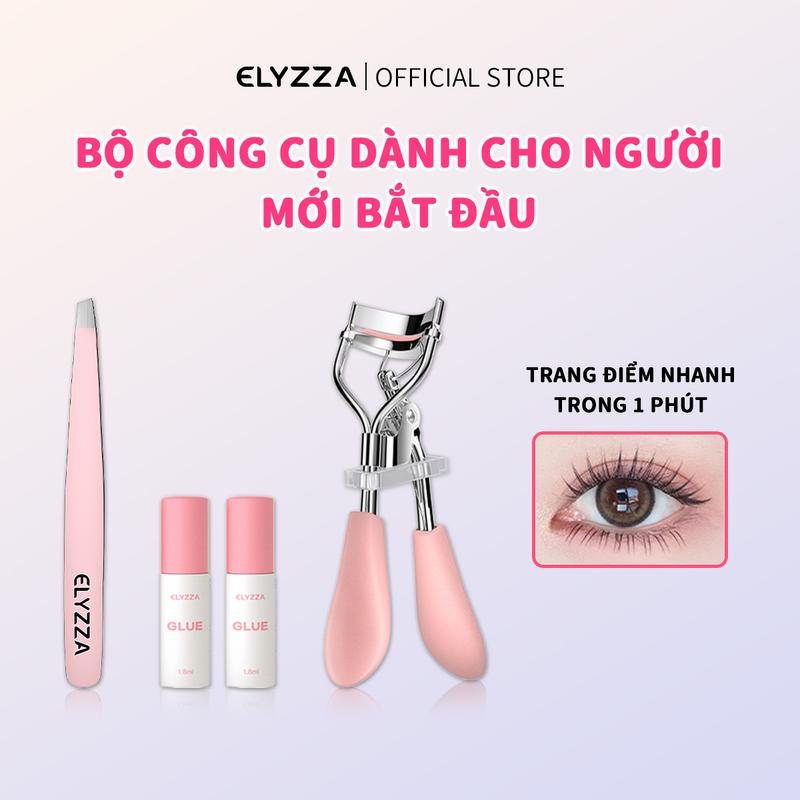 ELYZZA Combo Dụng Cụ Nối Mi, Dành Cho Người Mới Bắt Đầu, Mi Cụm Idol Kpop 10-12mm, Mi Giả Mắt Cáo, Mi Chùm Có Thể Tái Sử Dụng Nhiều Lần, Sợi Mi Mảnh & Dễ Gắn, Mắt To Tự Nhiên