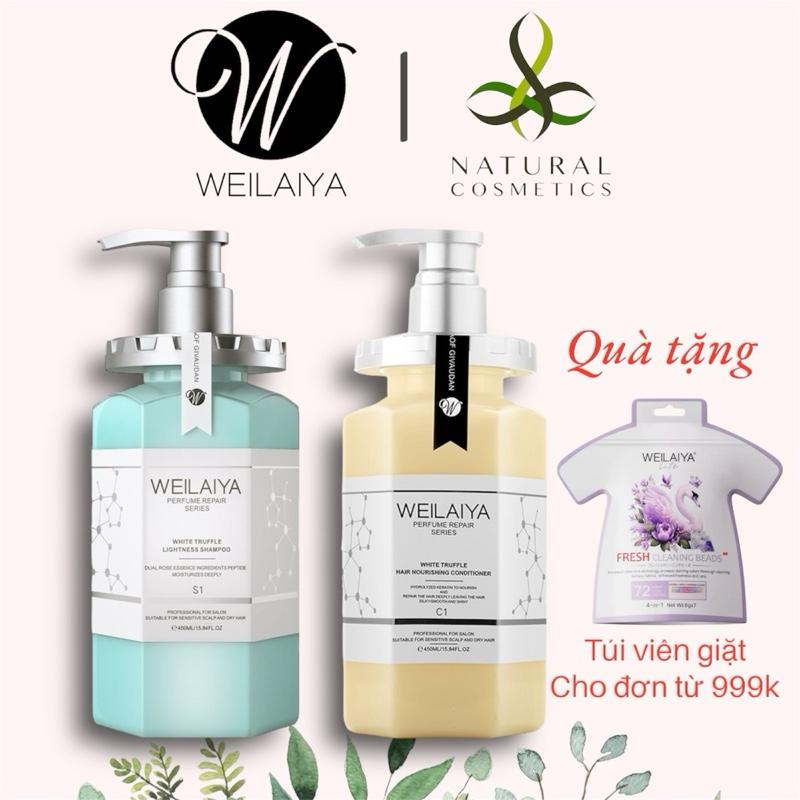 Chính hãng Cặp dầu gội xả nước hoa cao cấp VIP Weilaiya chiết xuất nấm Truffle giúp chống lão hóa da đầu và mượt tóc cho tóc hư tổn 450ml Nữ Women daugoi biotin combogo ixaduong