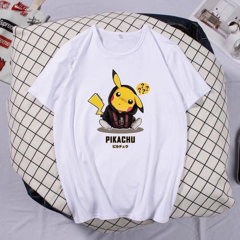 (S-5XL) Pikachu printed T-shirt, suspenders, thin section, breathable ...