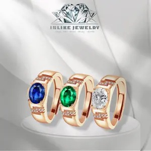 Inlike Jewelry-Cincin Pria Emas 2 Carat Terkini dan Stylish dengan permata berbagai warna rings-ID