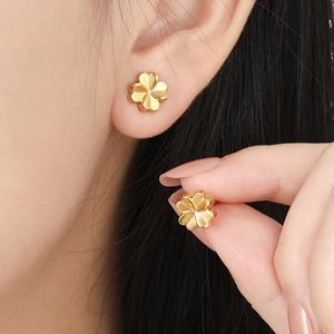 DYD Clover Earrings for Women Cutting Heart Earring Non Fade Stainless Steel Korean Fashion Jewelry Accessories Gift