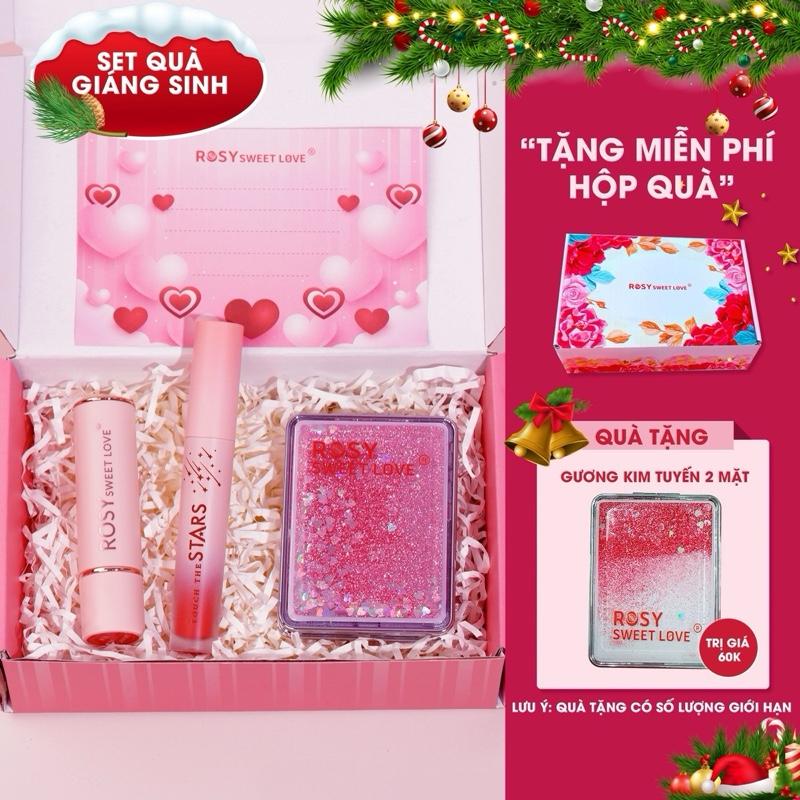   SÉT QUÀ 14 02   COMBO 1 SON SÁP và 1 SON KEM LÌ Rosy Sweet Love - Lên màu chuẩn dưỡng mềm môi Cosmetic Mỹ Phẩm Son Môi Trang Điểm 