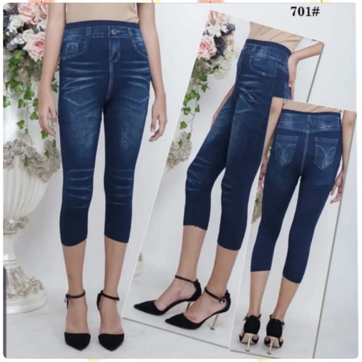 Legging jeans 7/8 import / celana legging jeans 7/8 / lejing jeans import