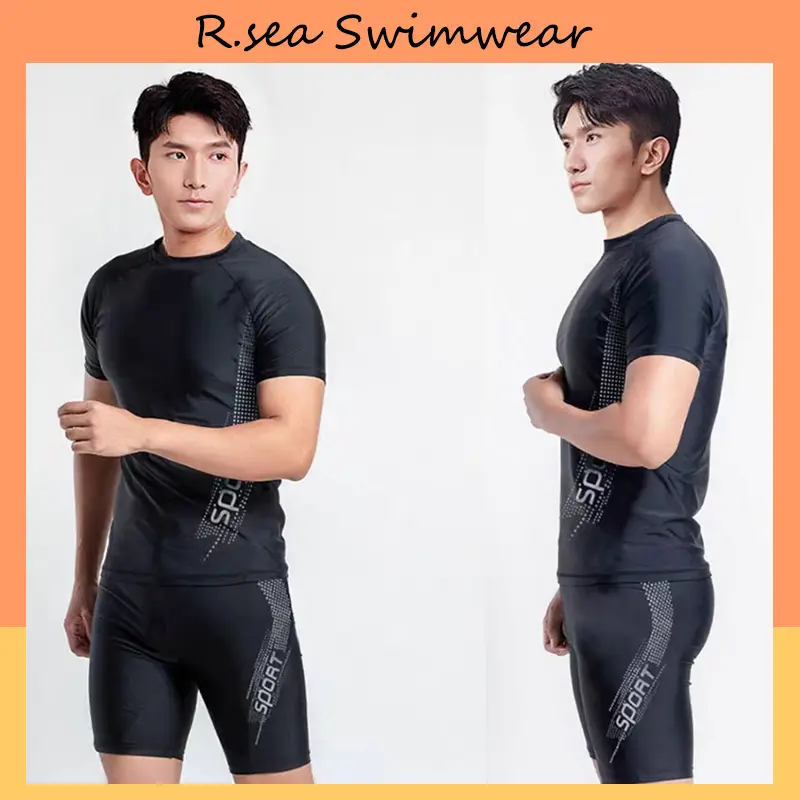 Bộ Đồ Bơi Nam, Chất Lượng Cao, R.sea, Bộ Đồ Bơi, Thiết Kế Riêng Tư, Chống Lộ, Đồ Đi Biển Co Giãn, Thích Hợp Cho Kích Thước Lớn, Đồ Đi Biển 0