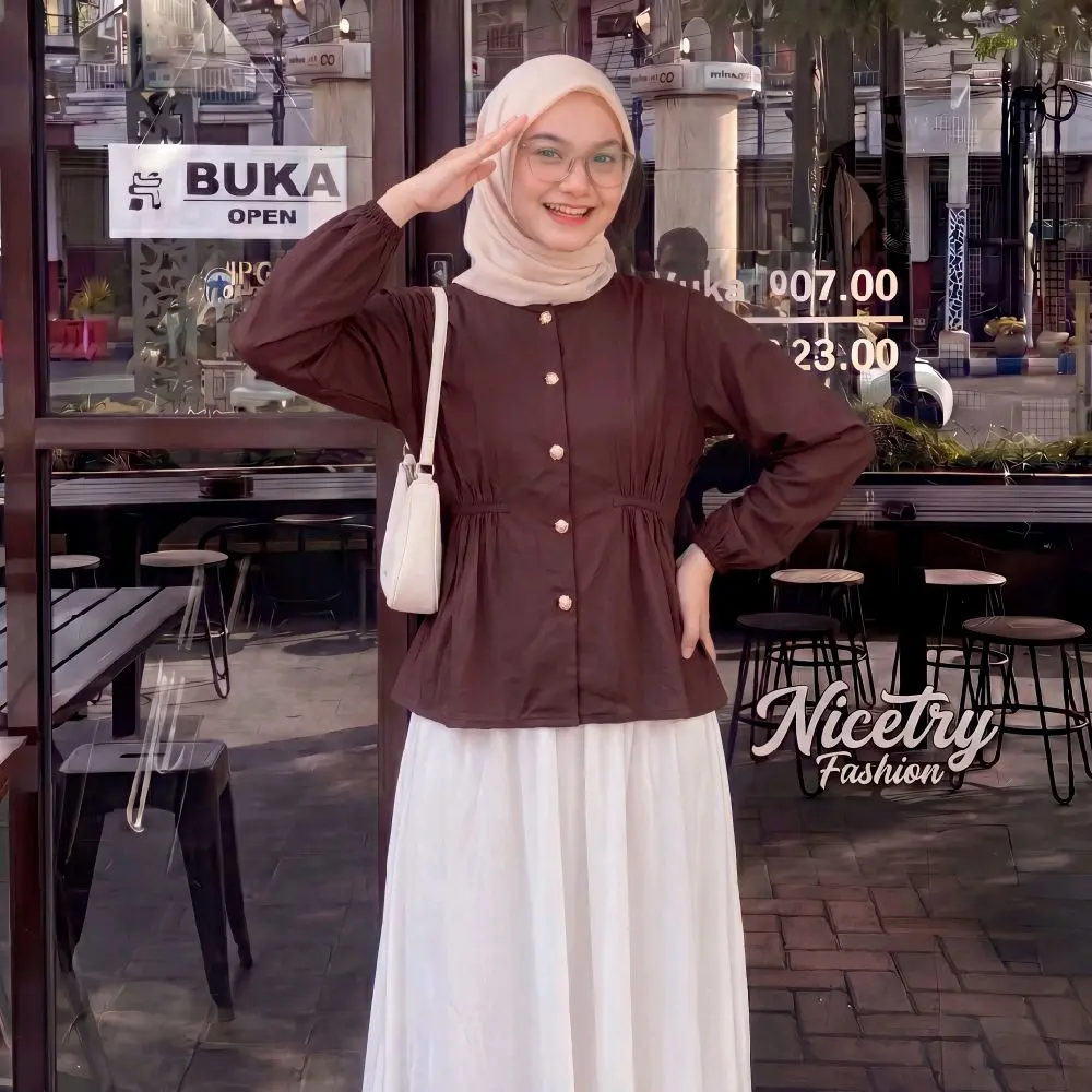 [Nicetry Fashion] Hazella Blouse • Atasan Wanita Casual Terlaris Model Terbaru