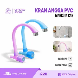 [HS] Kran Wastafel PVC Model Angsa Handle Mahkota / Kran Air Cuci Piring Plastik CAB Warna Warni