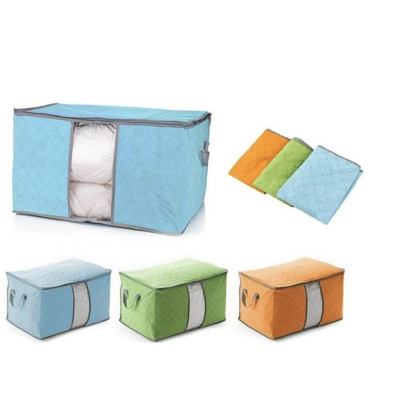 ABS Tempat Penyimpanan Bed Cover Bamboo Storage Box Organizer Bag Kotak Penyimpanan Baju Selimut Dan Sprey Jumbo Serbaguna 4