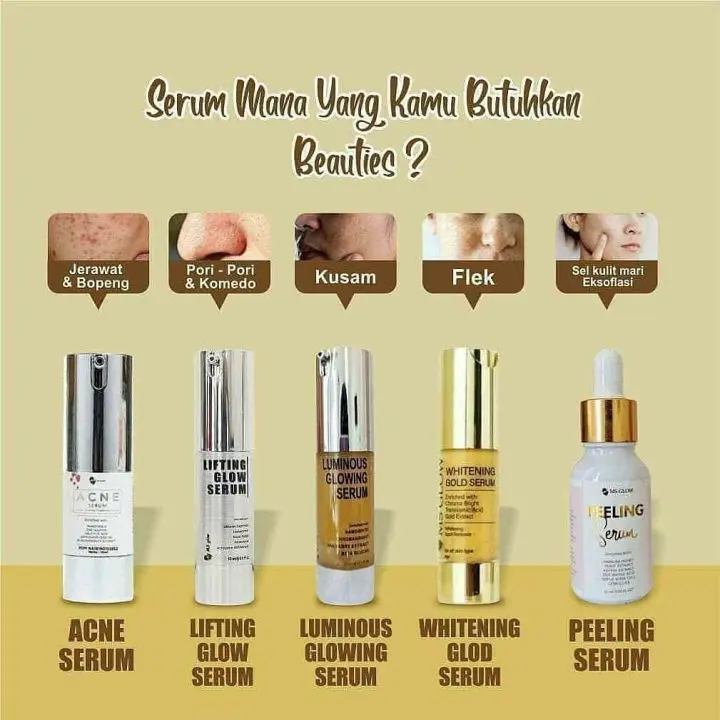 Ms Glow Serum Luminous | Whitening Gold Serum | Serum Lifting | Serum Acne | Serum WhiteCell DNA | Serum Peeling Ms Glow 2