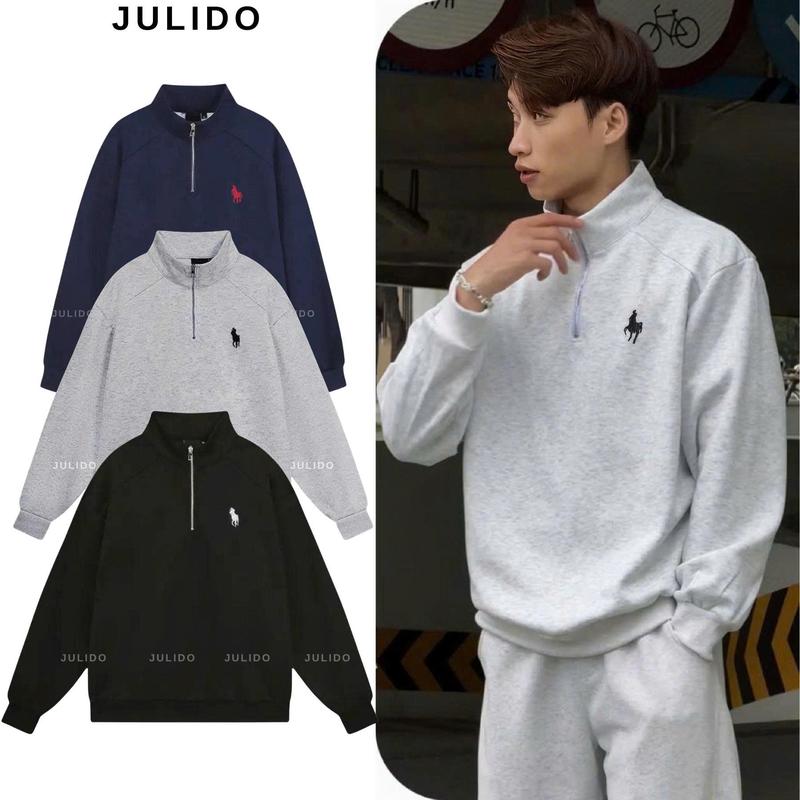 DEAL MỞ BÁN Áo Sweater Cổ Zip Dài Tay Nam Nữ Chất Liệu Nỉ Hai Da Không Xù Lông Màu Xanh Đen Đen Xám Đậm Ghi Nhạt Form Dáng Basic Dễ Phối Đồ Giữ Nhiệt