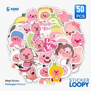 Sticker Pack Loopy Aesthetic Paper Vinyl Waterproof Dekorasi Stiker Laptop Buku Journal Koper