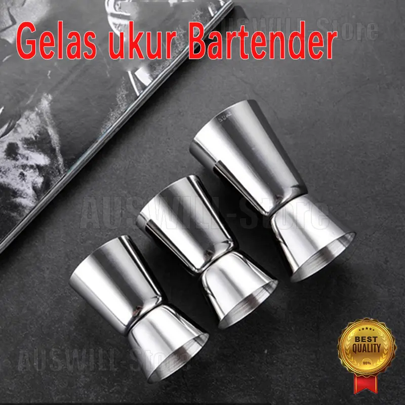 Jigger Stainless Steel Sirup Gelas Takar Gula Syrup Measuring Cup 15/30 20/40 25/50 30/60ML