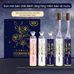 Bộ Du Lịch Cao Cấp, Gồm Hộp Quà Ba Gói, Bao Gồm Son Môi, Bàn Chải Đánh Răng, Bàn Chải Đánh Răng Lông Mềm, Thích Hợp Sử Dụng Trong Gia Đình, Chăm Sóc Kẹo Cao Su, Cặp Đôi, Cầm Tay Lý Tưởng Cho Các Chuyến Công Tác