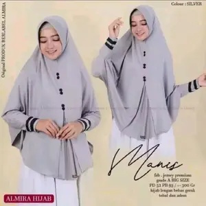 HIJAB TANGAN VARIASI KANCING khimar jumbo hijab syar'i jilbab lengan kancing jersey Kerudung Muslim Instan Syari