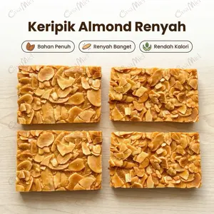 Almond Crispy Cookies Renyah dengan Taburan Almond Slice Premium Homemade Fresh Baked Kue Irisan Renyah Almon Camilan Premium Manis Gurih Alami