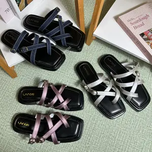 Sendal Platform Sandal Tali Gesper Wanita 3 cm Elegant Kekinian Full Busa Empuk V2