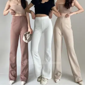Flare Pants Cutbray Highwaist Celana Kulot Panjang Wanita Hitam Formal Kerja Santai