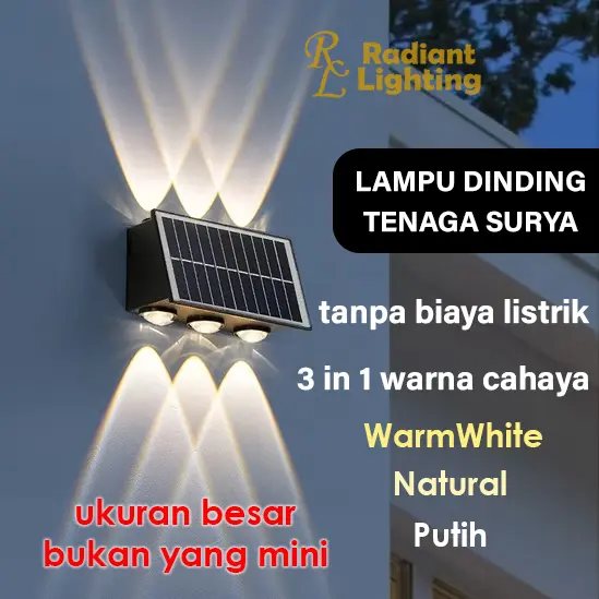 Lampu Dinding Hias Tenaga Surya Outdoor LED Solar Tahan Air Ukuran Besar