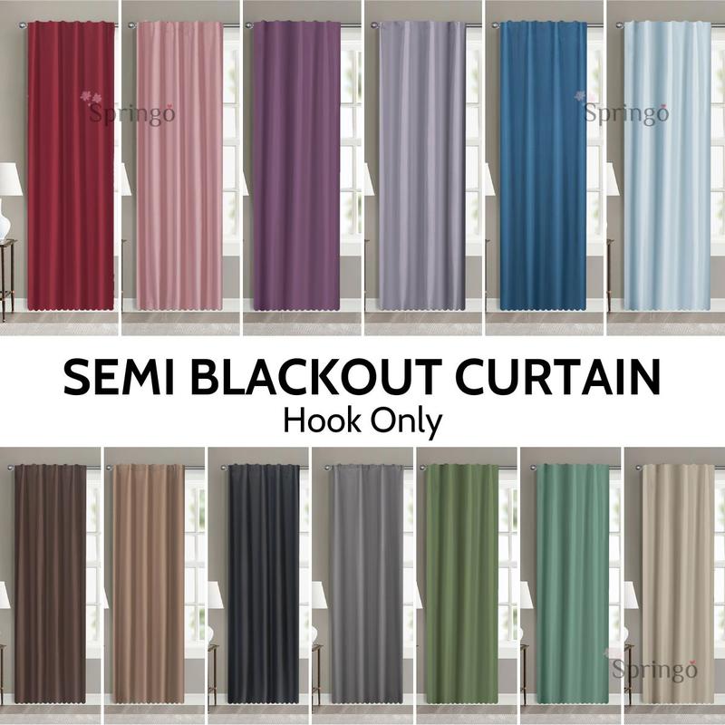 RCG Springo Langsir Plain Short Window Tingkap Curtain Raya Cangkuk ...