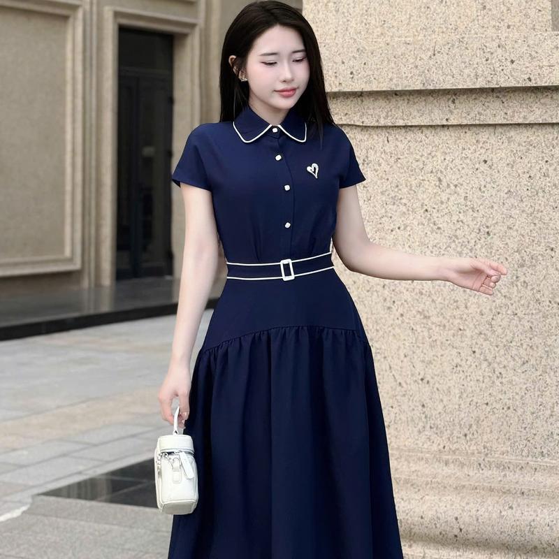 Váy Đầm Thiết Kế Ella Desgin dành cho nữ kiểu dáng maxi tay ngắn cổ bẻ phù hợp mặc đi làm đi chơi , có bigsize A90