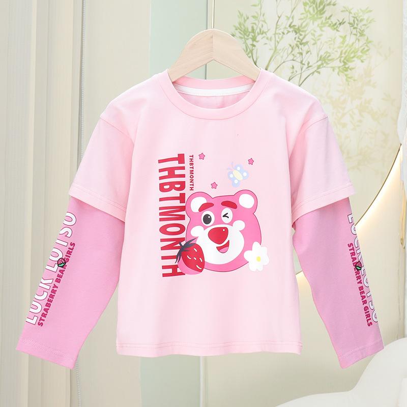 Product Introduction of 2023 new sanirio kulomi girlfriend long sleeve T-shirt pure cotton top girls fake two piece T spring and autumn versatile outwear CHILDREN'S top 19