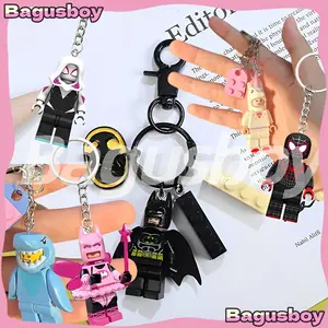 Bagusboy ️[LOVE]2 Pcs Couple Keychain Minifigure Shark & Unicorn Keychain Matching Gantungan Kunci Animal Costume Series Liontin Kaki Yang Bisa Bergerak Mainan Ganci