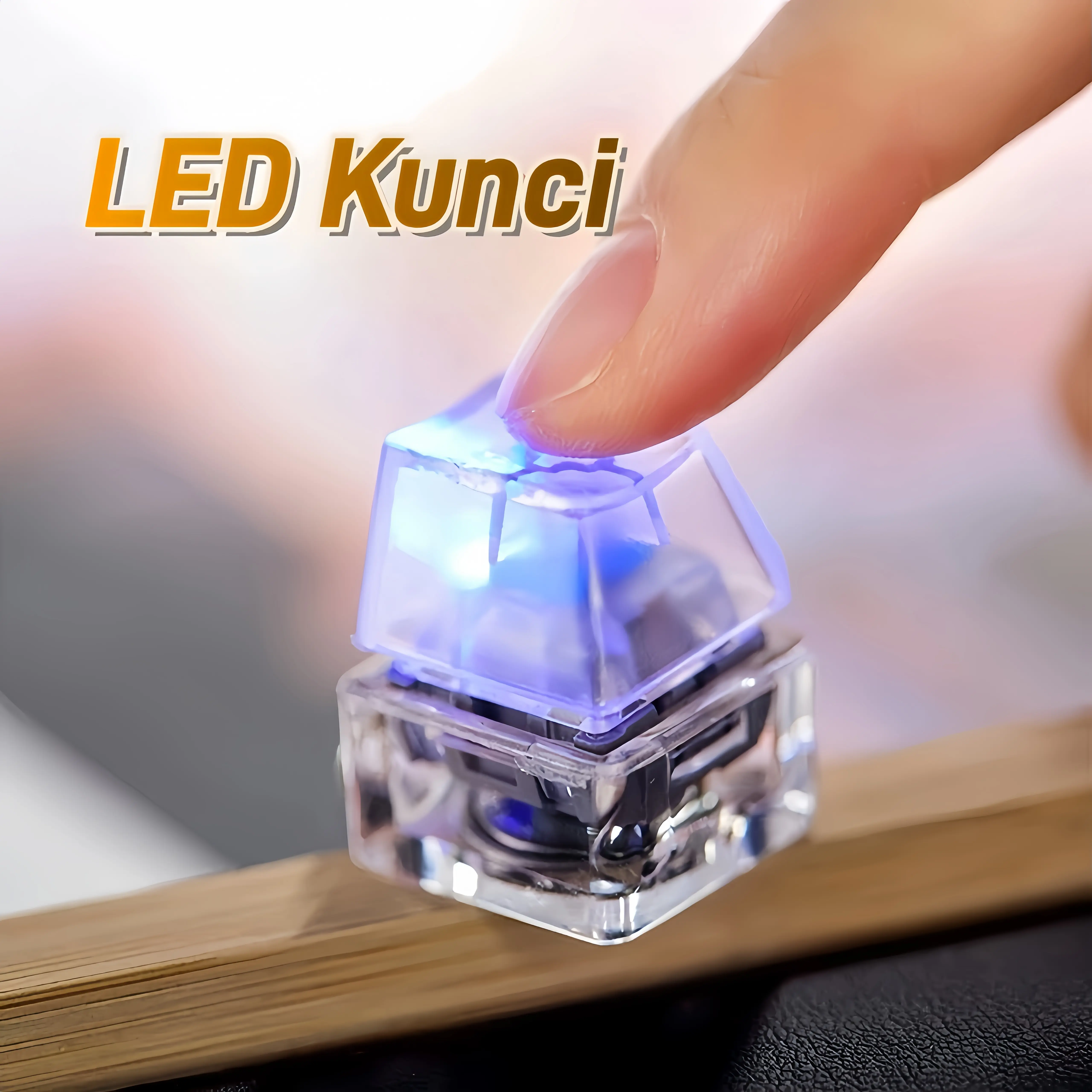 Led Gantungan Kunci Mini Digital Mechanical Keychain Keyboard RGB Switch Fidget Cube Toy Tombol buka zip
