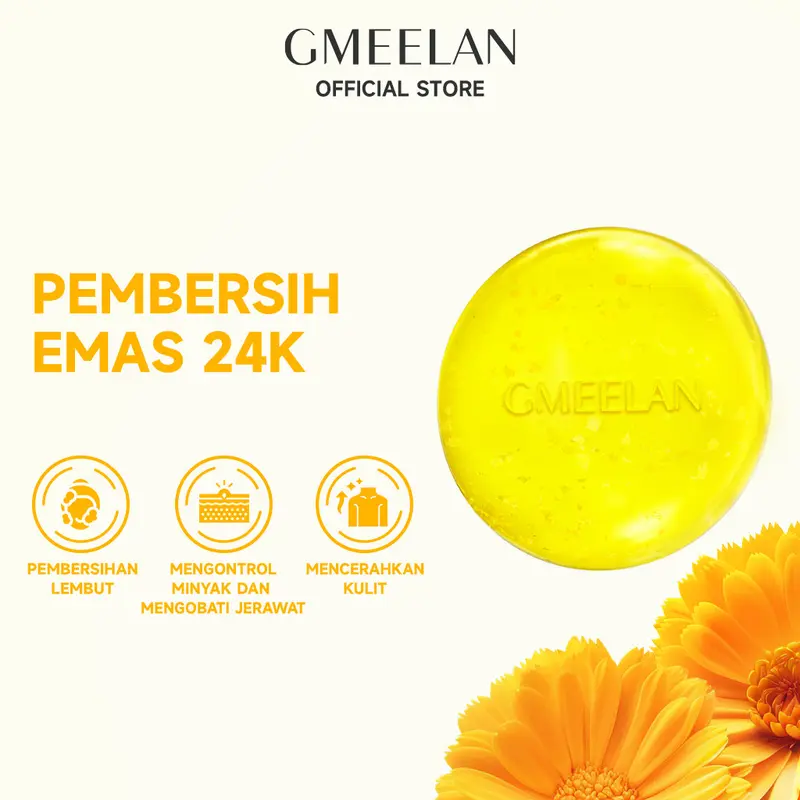 GMEELAN 3PCS Exfoliating Gel 1 Menit 50g + Krim pemutih Lazy Cream 30g +Sabun Pemutih Badan Emas 24k 100g 1
