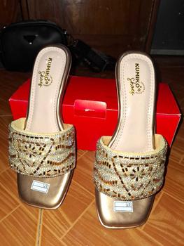 Product Review of GV 52 - Sandal heels wanita elegan hak lancip 5 cm model kokop variasi permata - MERLIN from L**M 0