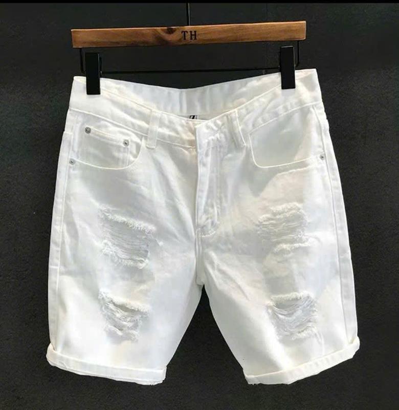 Quần Short Jeans Trắng Trơn Menswear Phong Cách Trẻ Trung Năng Động 1