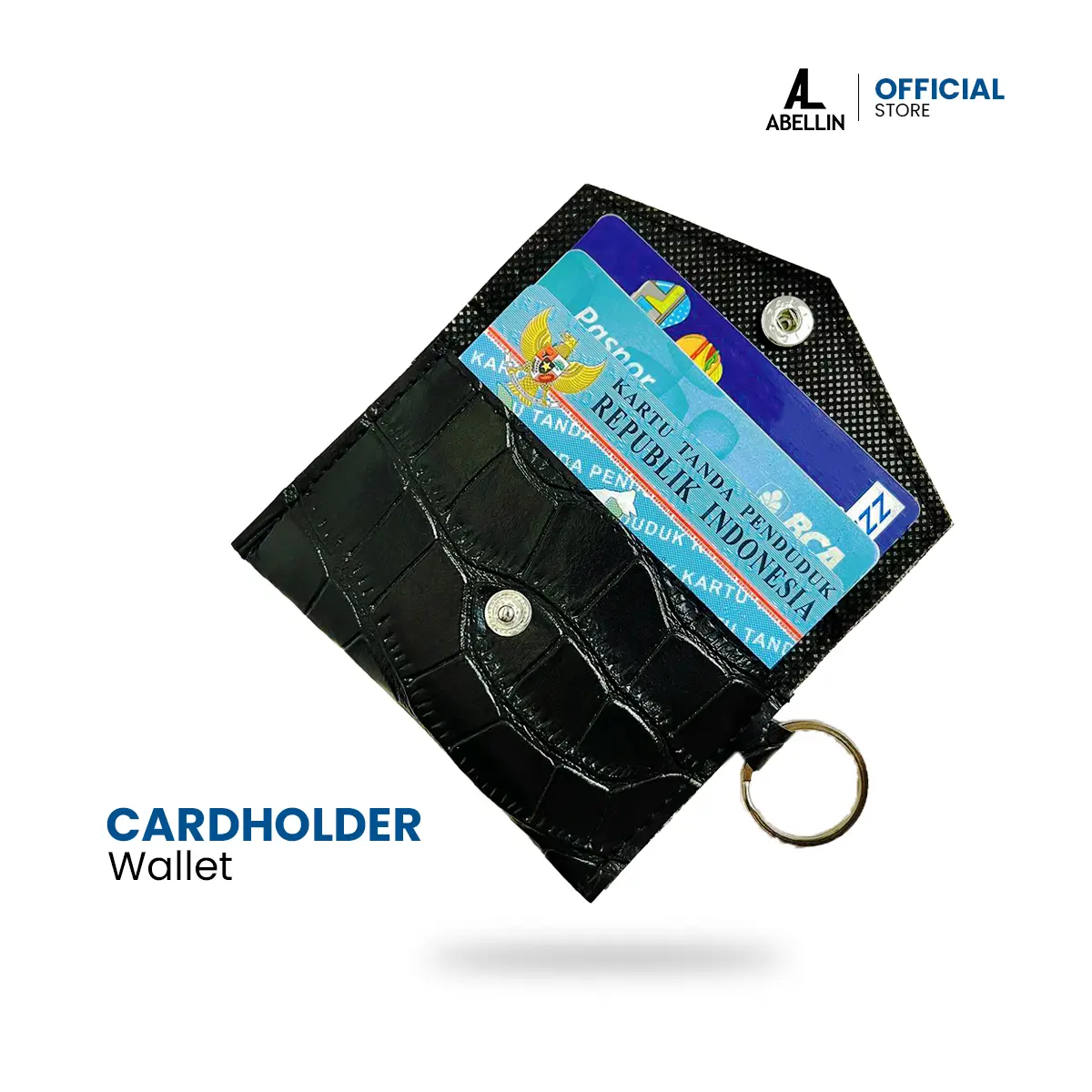 ABELLIN Dompet Kartu Pria Gantungan Kunci Exclusive PU Leather