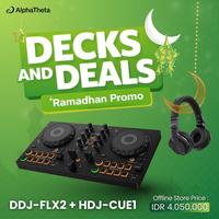 Gambar PIONEER DJ DDJ FLX2 + HDJ CUE1 2-DECK DJ CONTROLLER WITH DJ HEADPHONE PACK BMJ dari Bandar Musik Jakarta BMJ Kota Administrasi Jakarta Pusat 1 Tokopedia