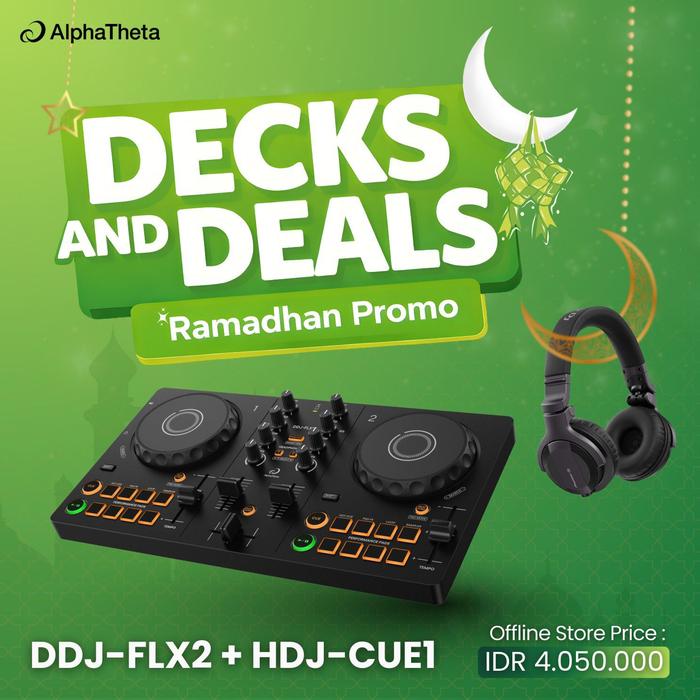 Gambar PIONEER DJ DDJ FLX2 + HDJ CUE1 2-DECK DJ CONTROLLER WITH DJ HEADPHONE PACK BMJ dari Bandar Musik Jakarta BMJ Kota Administrasi Jakarta Pusat Tokopedia
