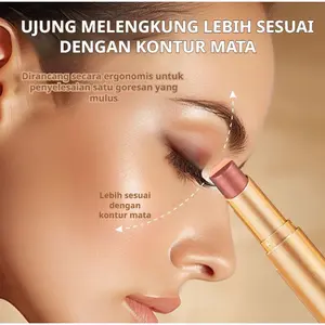 VIPABC Stik Eyeshadow Matte & Shimmer Gradien Tiga Warna - Mutiara Alami dengan Saturasi Rendah - Tiga Warna dalam Satu Sentuhan untuk Pemakaian Tahan Lama