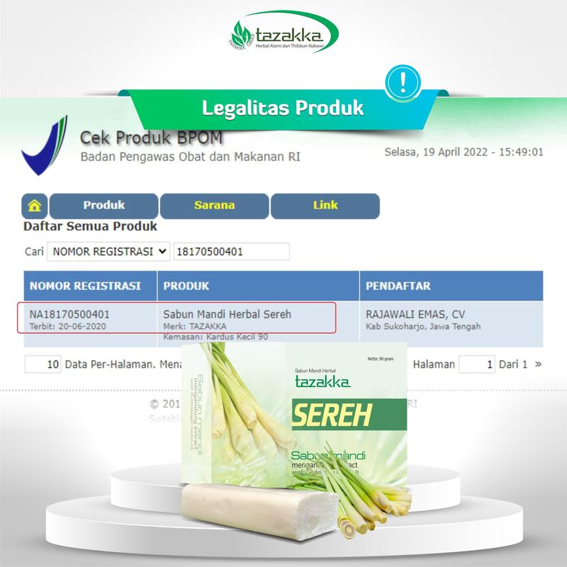 Sabun Mandi Herbal Ampuh Mengatasi Panu Dan Gatal Gatal Sabun Sereh Original Tazakka Perawatan Soap Tubuh Panu Kurap 9