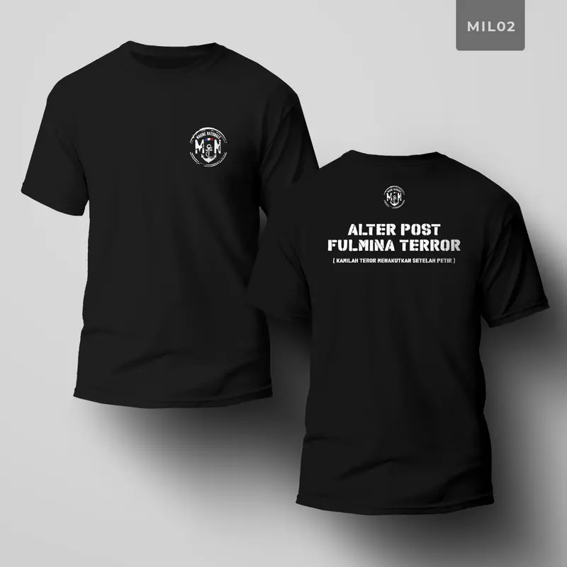 Kaos Hitam Milliter (MIL) Ukuran S-5XL Lengan Pendek  Kaos Distro Kaos Pria Kaos Lengan Pendek Kaos Keren Kaos Tshirt Oblong Baju Combed Katun Dewasa 1
