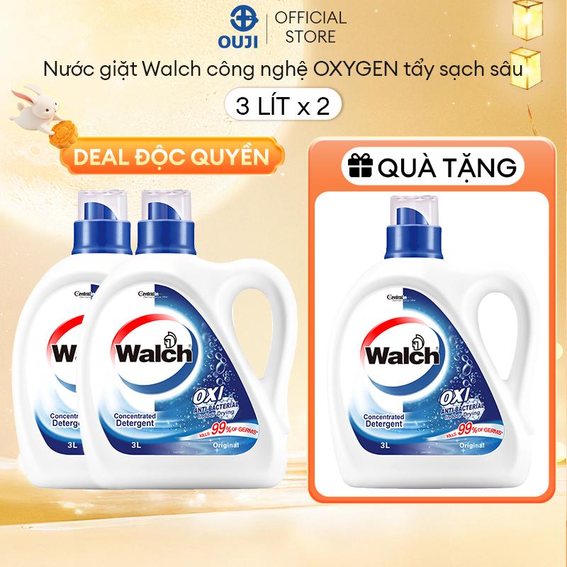 [DUY NHẤT 10-20/10] [ĐỘC QUYỀN AFFILIATE] Combo 2 Can Nước giặt Walch (3Lx2) Khử mùi mồ hôi, ẩm mốc, Hương thơm dễ chịu, sạch sâu áp dụng công nghệ OXYGEN