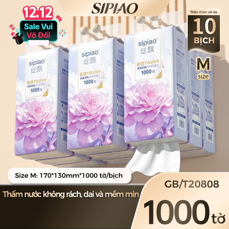 COMBO 10 bịch khăn giấy Sipiao tissue 5 Lớp Mềm Mại Và Thoải Mái 1000 Tờ 170 * 130mm Giấy Vệ Sinh le tissue Tặng 4 Móc Treo Tiện Lợi -1730929283006368543
