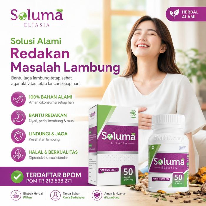Gambar SOLUMA obat herbal asam lambung bantu atasi maag gerd dari Herbaterapi id Kab. Kudus Tokopedia
