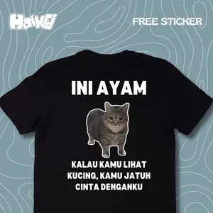 Kaos/T-Shirt Ilusi Kucing Akmal (cotton combed 24s) -Haikei Wardrobe