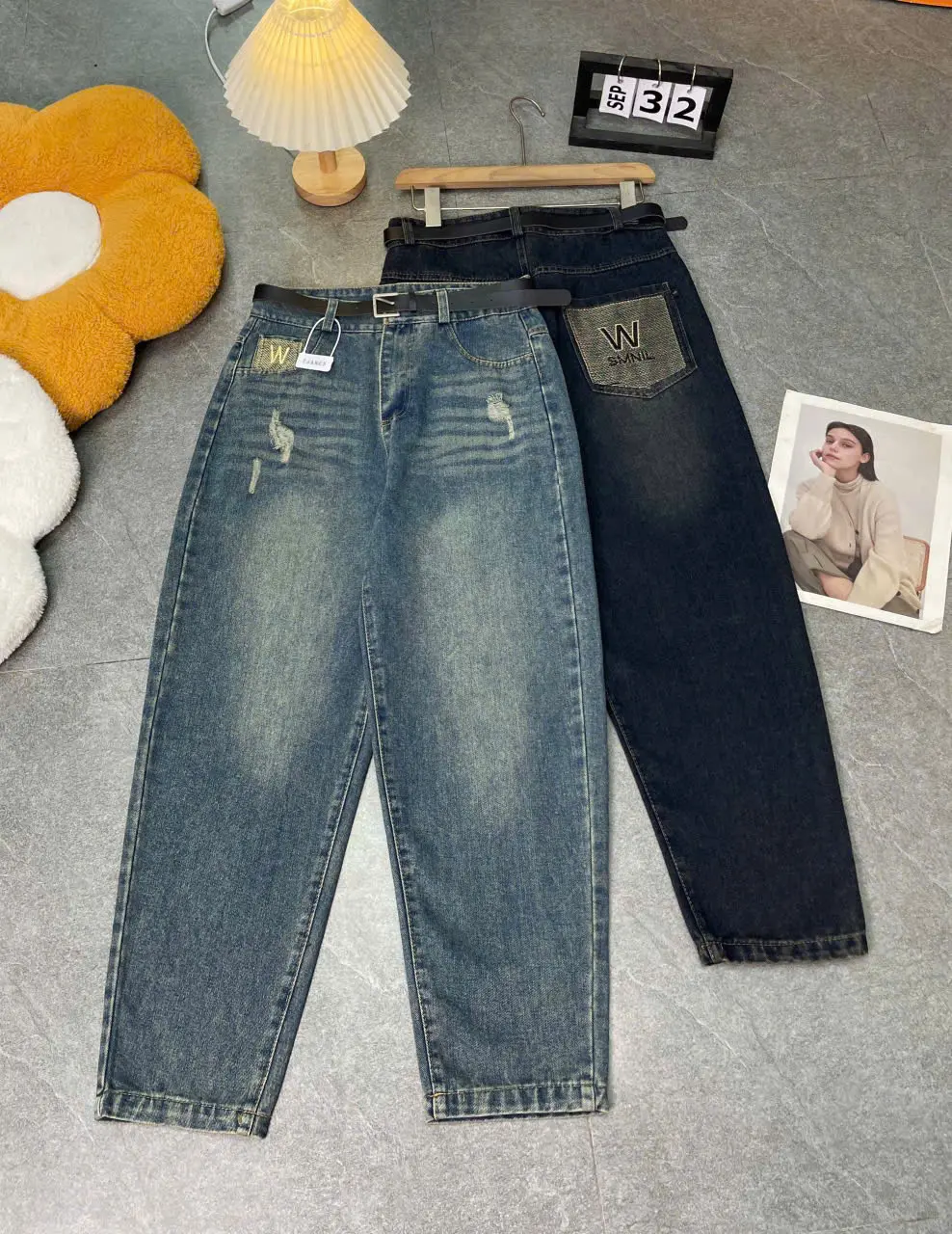 QUẦN JEANS BAGGY PHỐI TÚI SAU 4 SIZE SMLXL