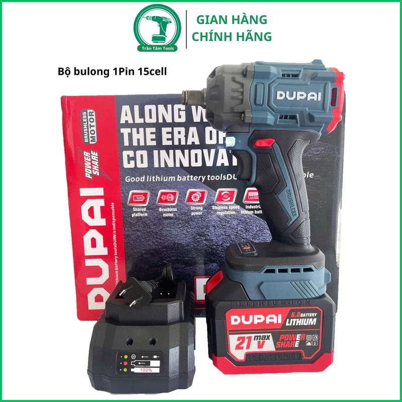 Máy Siết Bulong DuPai 350Nm 2 Cấp Tốc Độ Đầu T 2trong1 Chân Pin Phổ Thông Động Cơ Không Chổi Than Vietnam Máy khoan búa Electric Drills siet bulong - 350N.m