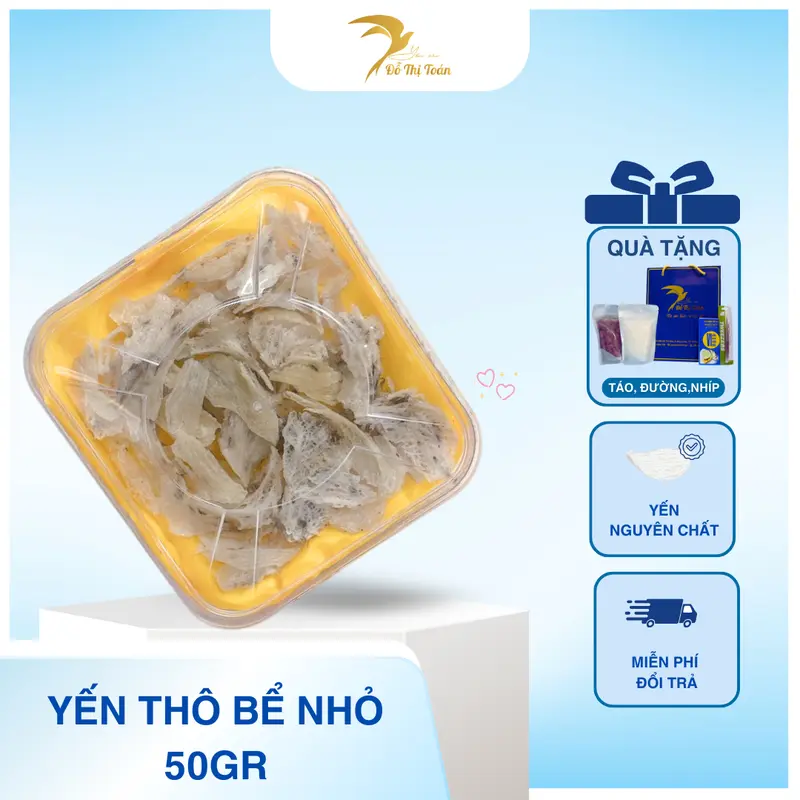 [CFV-DTT] Yến Thô Bể Nhỏ (Kèm Táo Đỏ, Đường Phèn, Nhíp) - Yến sào Đỗ Thị Toán Food 1
